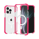 HR Premium Acrylic Tough 2.5Mm Transparent Shockproof Hybrid Case For iPhone 13 / 14 - Hot Pink