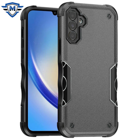 Metkase Exquisite Tough Shockproof Hybrid Case Cover In Premium Slide-Out Package For Samsung A35 5G - Grey