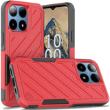 Premium Noble Lined Shockproof Dual Layer Hybrid Case For Boost Summit 5G - Red/Black