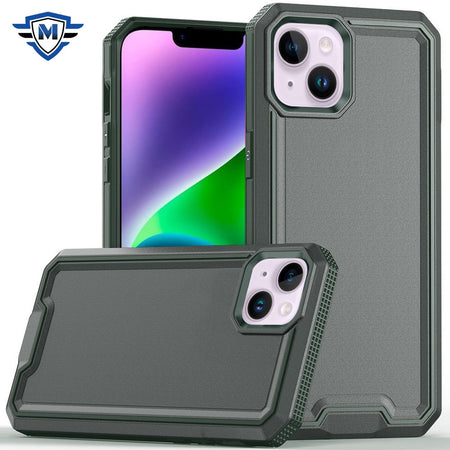 Metkase Rank Tough Strong Modern Fused Hybrid Case In Slide-Out Package For iPhone 13/14 - Grey