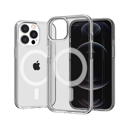 Premium Sturdy Ultra (Magnetic Circle) Thick 3mm Transparent Hybrid Case For iPhone 15 - Clear