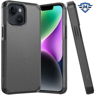 Metkase Tough Strong Shockproof Hybrid Case In Slide-Out Package For iPhone 13/14 - Charcoal Grey