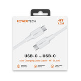 Powertech USB-C To USB-C 4' Cable - White