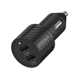 Otterbox 24W 2 Port 12W USB-A Car Charger - Black