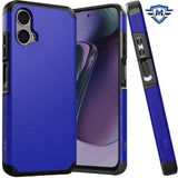 Metkase (Original Series) Tough Strong Shockproof Hybrid Case In Slide-Out Package For Motorola Moto G Stylus 5G 2024 - Classic Blue