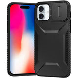 HR Premium Ultimate U Design Hybrid Case With Camera Window Covering For iPhone 16 6.1 Inch - Black