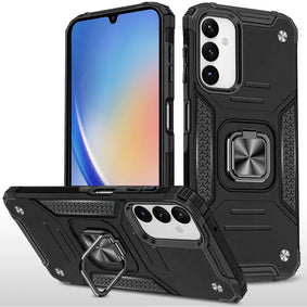 Premium Robust Magnetic Kickstand Hybrid Case For Samsung A15 5G - Black