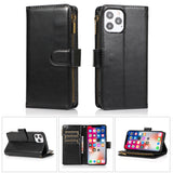 Wallet Case For iPhone 11 - Black - Luxury Wallet Card ID Zipper Money Holder Wild Flag