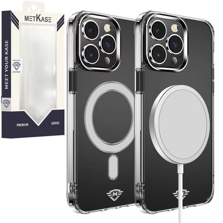 Metkase Magnetic Thick Transparent Case In Slide-Out Package For iPhone 12/12 Pro - Clear