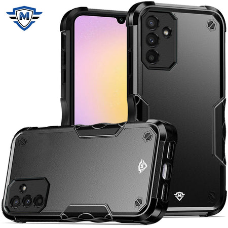 Metkase Exquisite Tough Shockproof Hybrid In Slide-Out Package For Samsung A25 5G - Black/Black