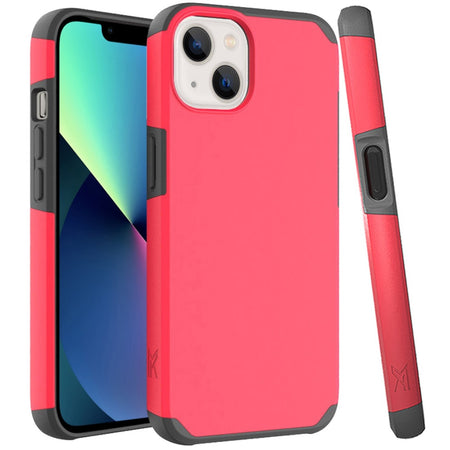 Metkase Minimalistic Slim Tough Shockproof Hybrid Case For iPhone 13 Pro - Flame Scarlet