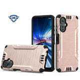 Metkase Strong Tough Metallic Design Hybrid Case In Slide-Out Package For Celero 3 - Rose Gold