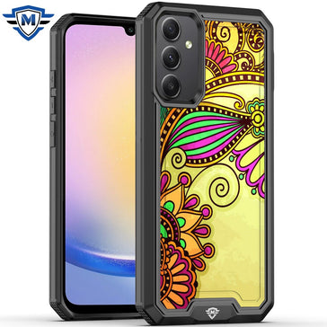 Metkase Premium Rank Design Fused Hybrid Case In Slide-Out Package For Samsung A25 5G - Antique Flower