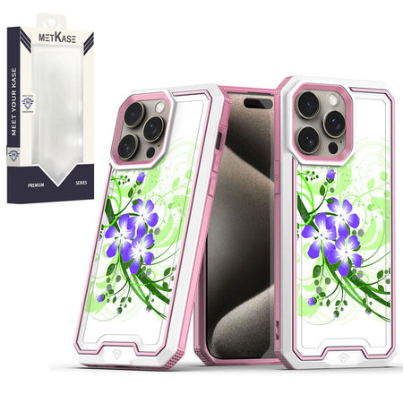 Metkase Premium Rank Design Fused Hybrid In Slide-Out Package For Motorola Moto G Play 2023 - Green Floral