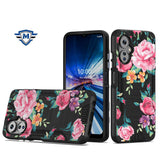 Metkase Strong Tough Metallic Design Hybrid For Celero 3 - Tropical Romantic Colorful Roses Floral