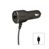 PureGear Corded Micro USB Car Charger 3.4A, 17W - Black