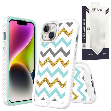 Metkase Premium Exotic Design Hybrid Case for iPhone 12 & iPhone 12 Pro - Zigzag