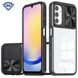 Metkase Fusion Transparent Clear Hybrid Case Cover In Premium Slide-Out Package For Samsung A25 5G - Black