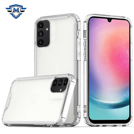 Metkase Colored Shockproof Transparent Hard Pc Tpu Hybrid Case Cover In Premium Slide-Out Package For Samsung A25 5G - Clear/Clear