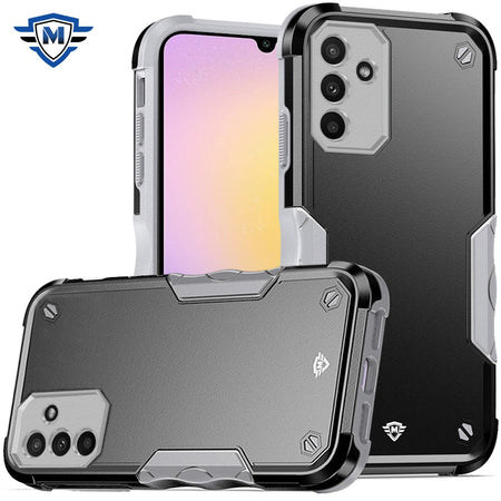 Metkase Exquisite Tough Shockproof Hybrid In Slide-Out Package For Samsung A25 5G - Black/Grey