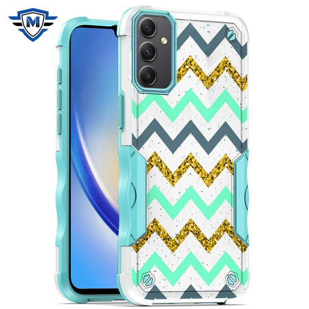 Metkase Premium Exquisite Design Hybrid Case In Slide-Out Package For Samsung A15 5G - Zigzag