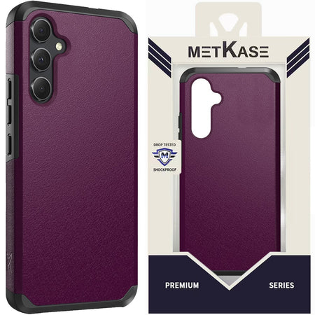 Metkase Tough Strong Hybrid (Magnet Mount Friendly) Case Slide-Out Package For Samsung A15 5G - Dark Purple