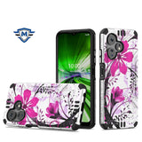 Metkase Strong Tough Metallic Design Hybrid In Slide-Out Package For Celero 3 Plus - Pink Floral